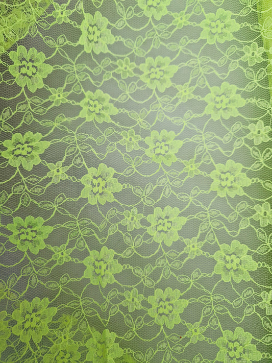 Lace Neon yellow 44" wide - sold by the metre
