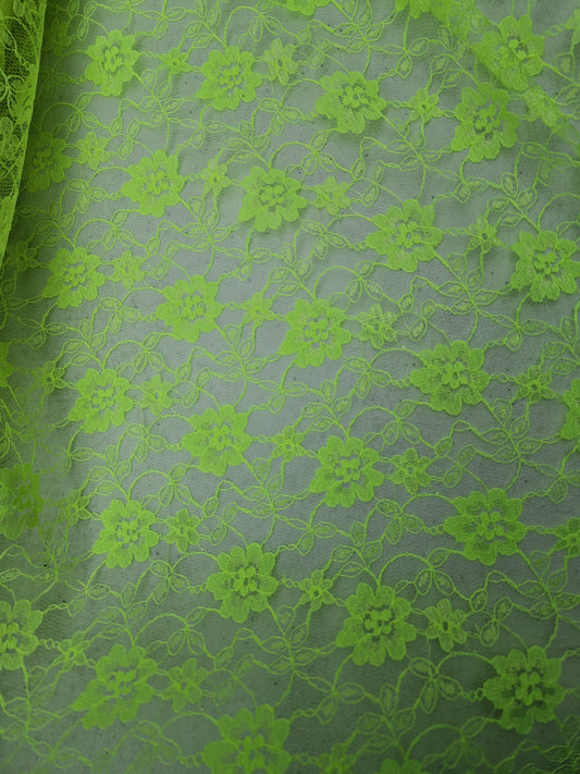 Lace neon green 44" wide - Sold by the metre