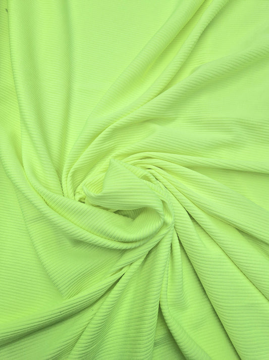 Ribbed neon yellow Jersey 48" wide - Sold by the metre