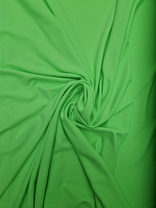 Ribbed neon green Jersey 50" wide - sold by the metre