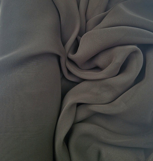 Chiffon dark olive 58" wide - sold by the metre