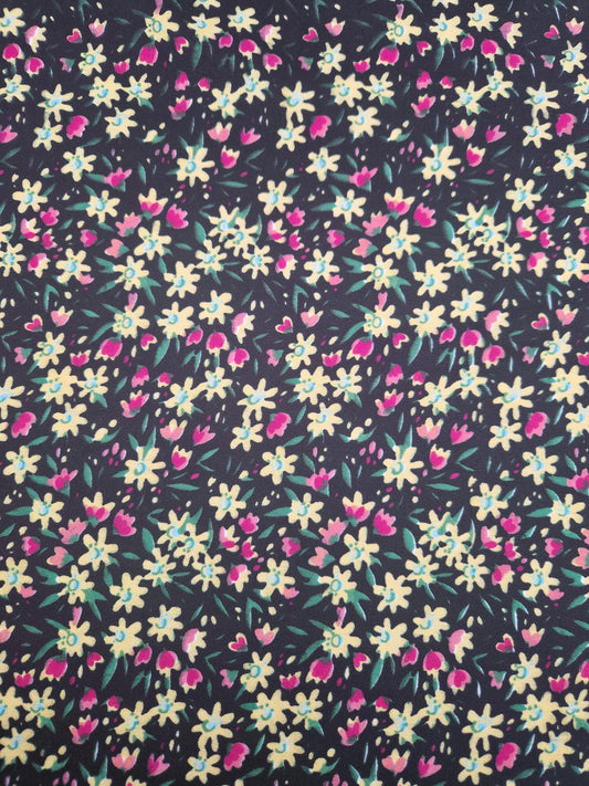 Soft touch Polyester print flowers 55" wide - sold by the metre
