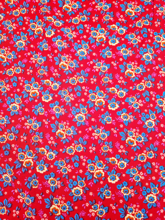 Soft touch polyester flower print 55" wide - sold by the metre