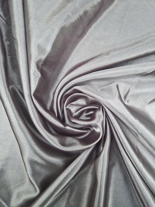 Satin dark grey 58" wide - sold by the metre