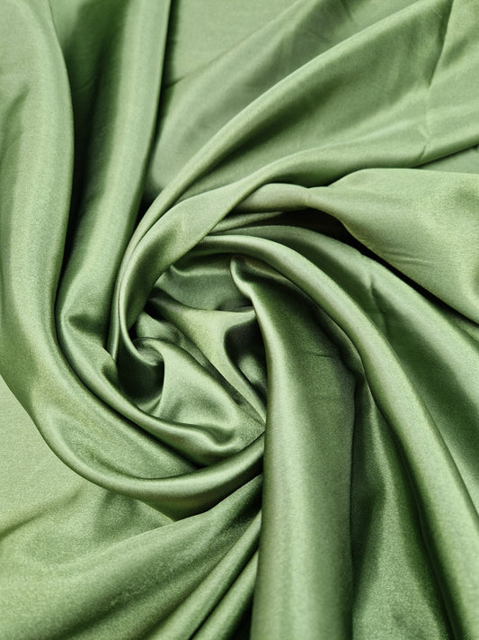 Satin olive green 58" wide - sold by the