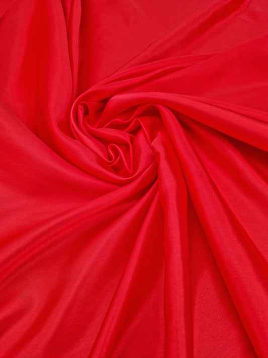 Satin red 58" wide - sold by the metre