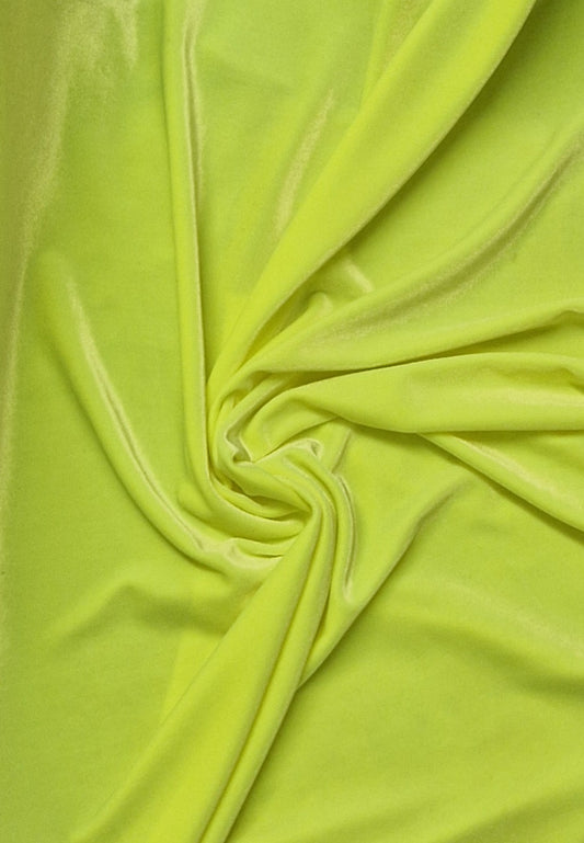 Lycra - velour neon yellow 58" wide - sold by the metre